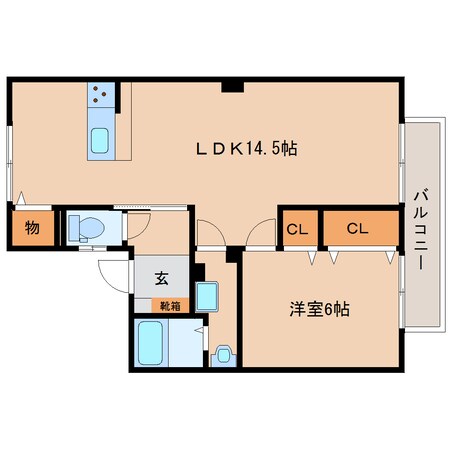 畝傍御陵前駅 徒歩4分 2階の物件間取画像